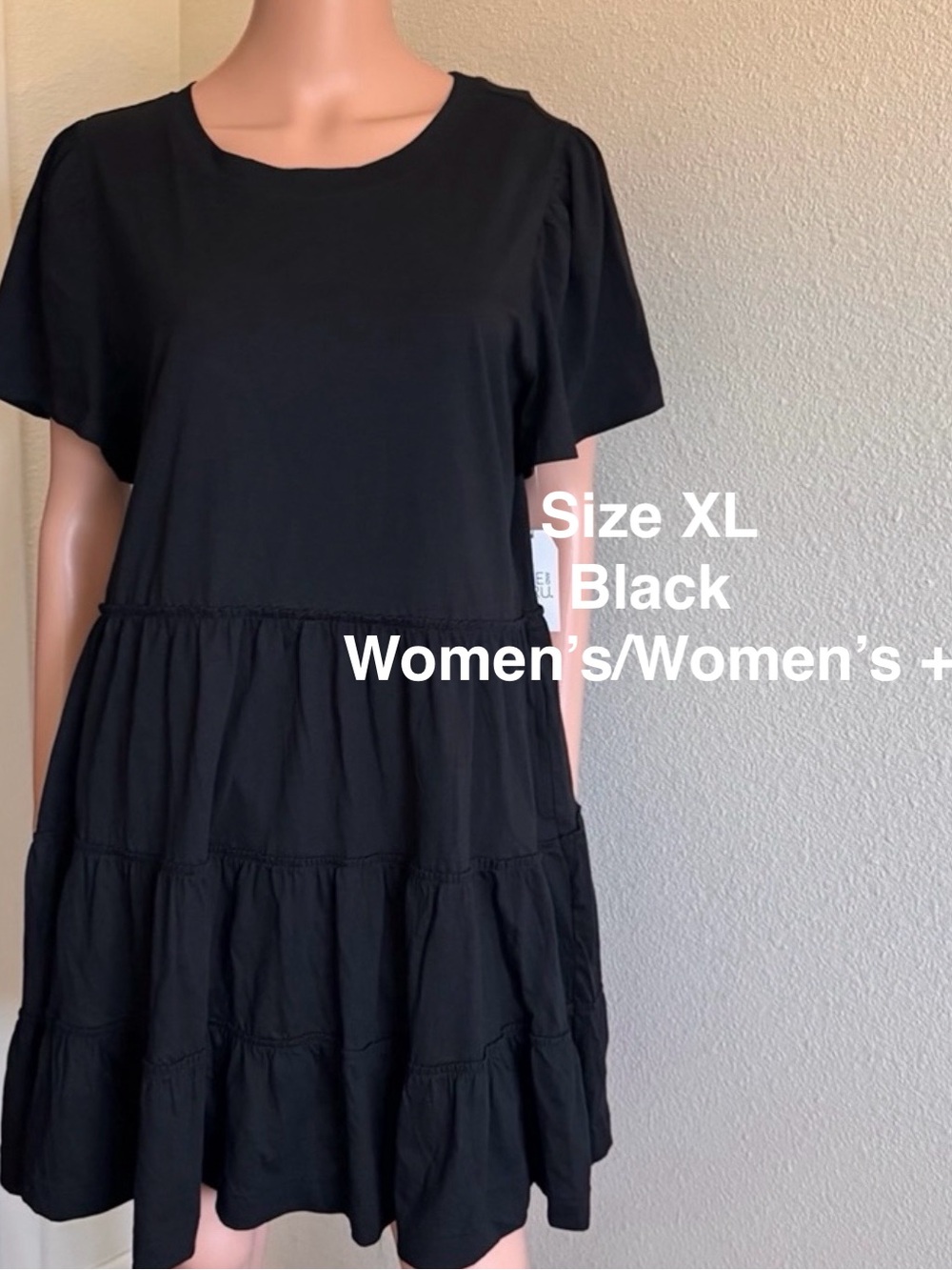 Time and Tru Women's and Women’s Plus Cotton Swing Dress, XL